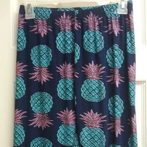THALIA Pineapple Leggings, Blues And Browns, Plus Size, Full Length NWOT